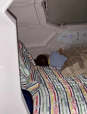 Johnny sleeping in zPods
