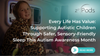 A promotional image for zPods featuring two children sitting inside a modern sleep pod with stuffed animals. Text overlay reads: "What 'Every Life Has Value' Means in Practice," with a "Read More" button in the corner.