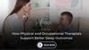 ZPods banner showing a therapist interacting with a child, with text about physical and occupational therapists supporting better sleep outcomes.