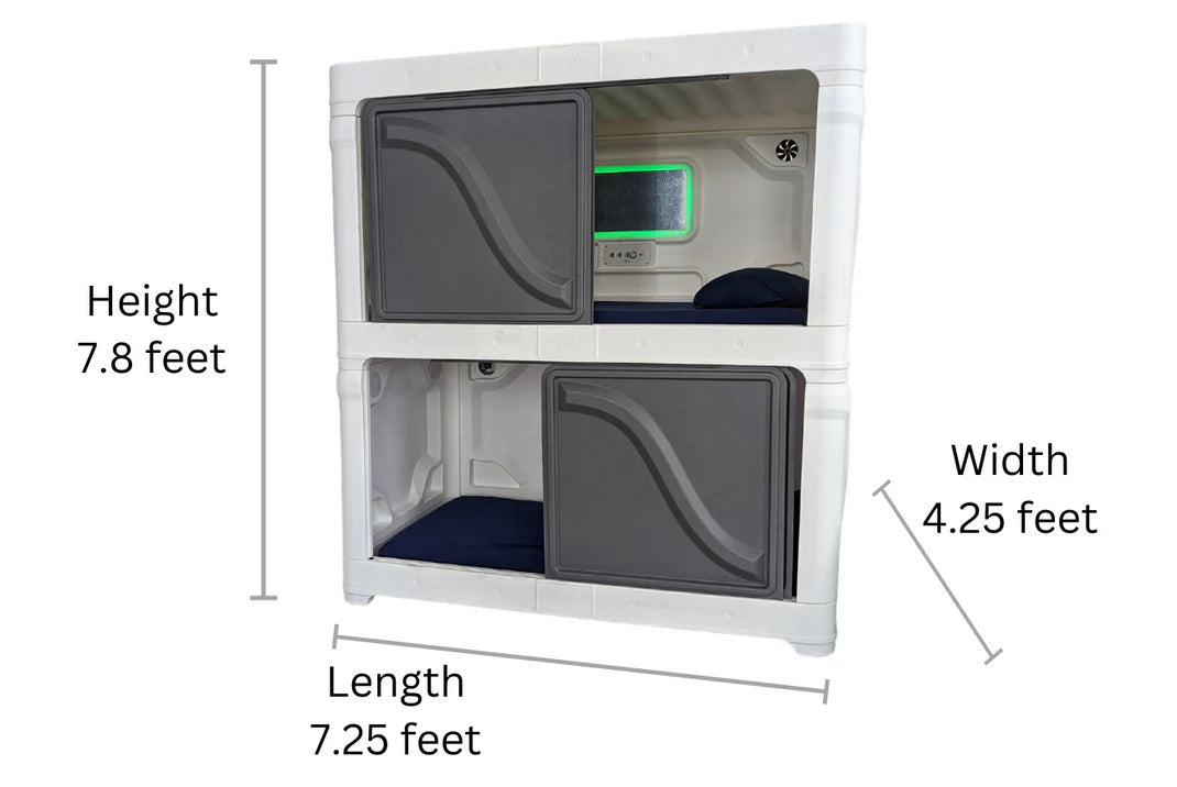 zPods Gen 2 Double Bed Dimension and Size